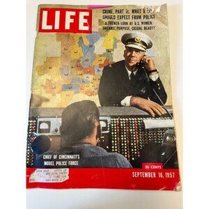 Life Magazine September 16, 1957 Crime Series, French & US women, Integration